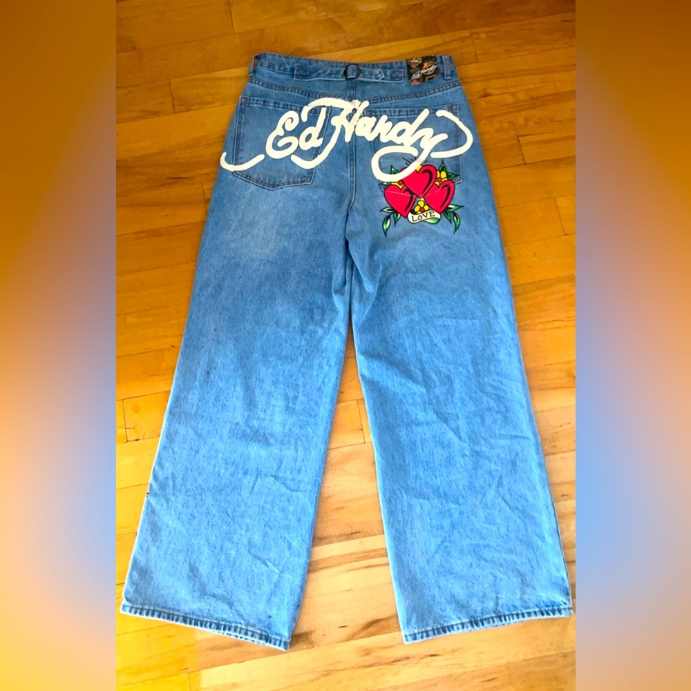 Ed Hardy Y2k straight/baggy pants 32US
